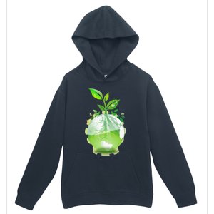 Green Leaf Tree World Globe Growing Funny Earth Day Urban Pullover Hoodie