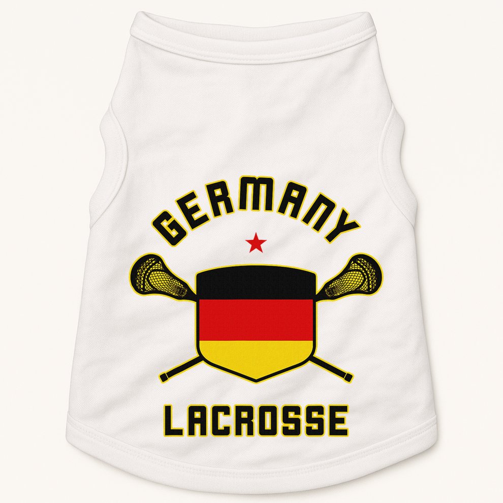 Germany Lacrosse T German Flag Lax Doggie Tank