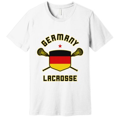 Germany Lacrosse T German Flag Lax Premium T-Shirt