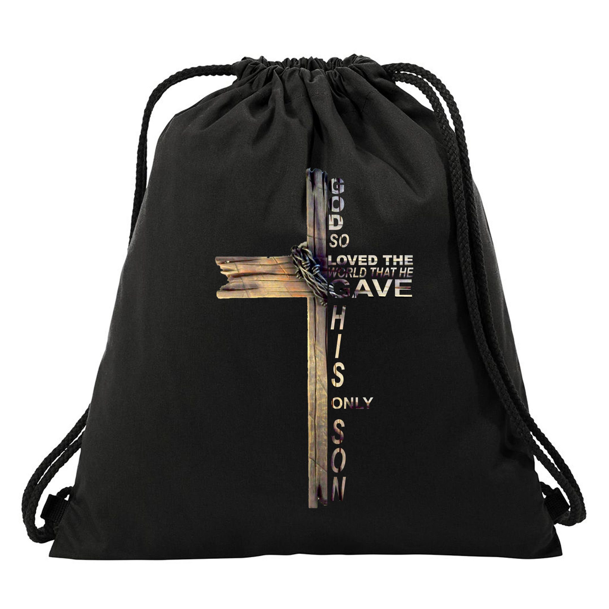 God Loved The World That He Gave His Only Son Drawstring Bag