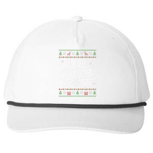 Groovy Le Tits Now Funny Xmas Let It Snow Ugly Christmas Snapback Five-Panel Rope Hat