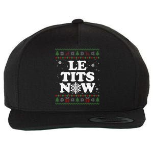 Groovy Le Tits Now Funny Xmas Let It Snow Ugly Christmas Wool Snapback Cap