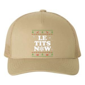 Groovy Le Tits Now Funny Xmas Let It Snow Ugly Christmas Yupoong Adult 5-Panel Trucker Hat