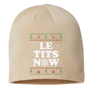 Groovy Le Tits Now Funny Xmas Let It Snow Ugly Christmas Sustainable Beanie