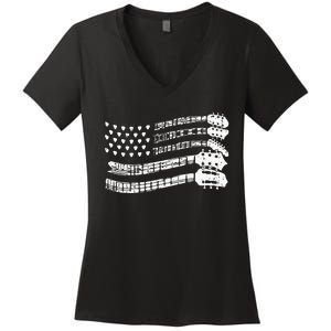 Guitar Lover T Rock Music Guitar Player Women's V-Neck T-Shirt