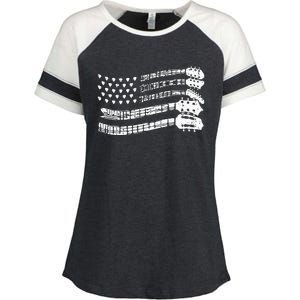 Guitar Lover T Rock Music Guitar Player Enza Ladies Jersey Colorblock Tee