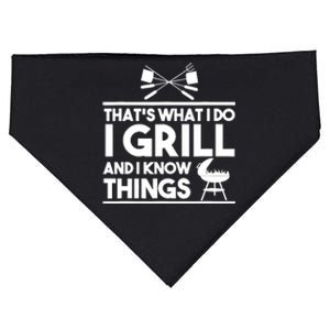 Grill Lover That's What I Do I Grill And Know Things USA-Made Doggie Bandana