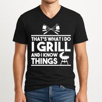 Grill Lover That's What I Do I Grill And Know Things V-Neck T-Shirt