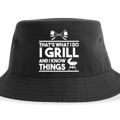 Grill Lover That's What I Do I Grill And Know Things Sustainable Bucket Hat