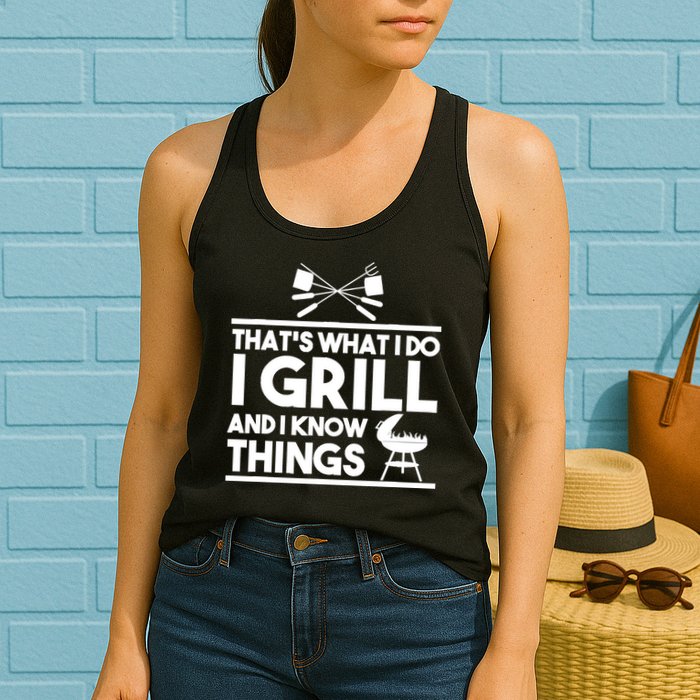 Grill Lover That's What I Do I Grill And Know Things Womens Tank Top