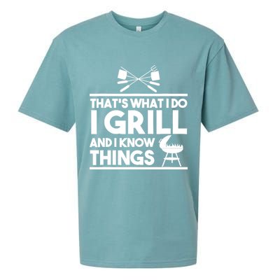 Grill Lover That's What I Do I Grill And Know Things Sueded Cloud Jersey T-Shirt
