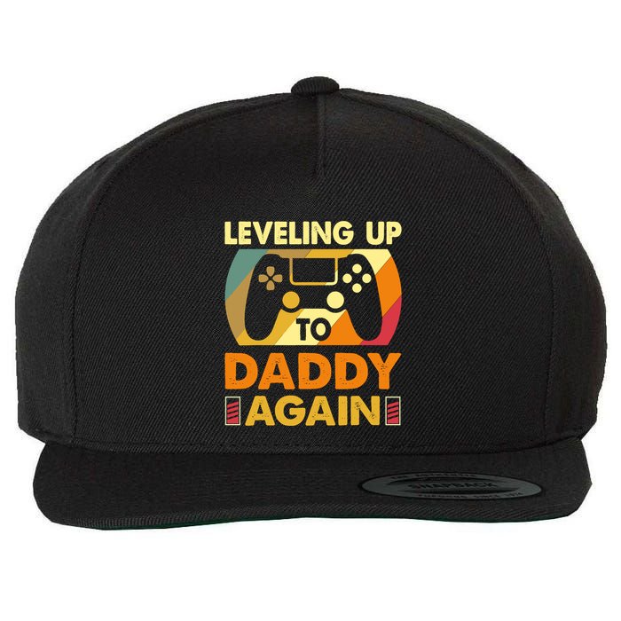 Gamer Leveling Up To Daddy Again Pregnancy Announcement Wool Snapback Cap