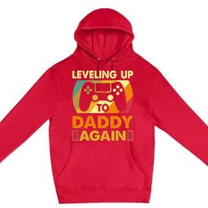 Gamer Leveling Up To Daddy Again Pregnancy Announcement Premium Pullover Hoodie