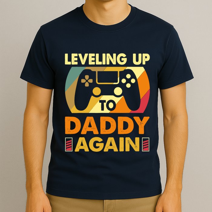 Gamer Leveling Up To Daddy Again Pregnancy Announcement T-Shirt