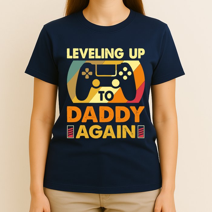 Gamer Leveling Up To Daddy Again Pregnancy Announcement T-Shirt