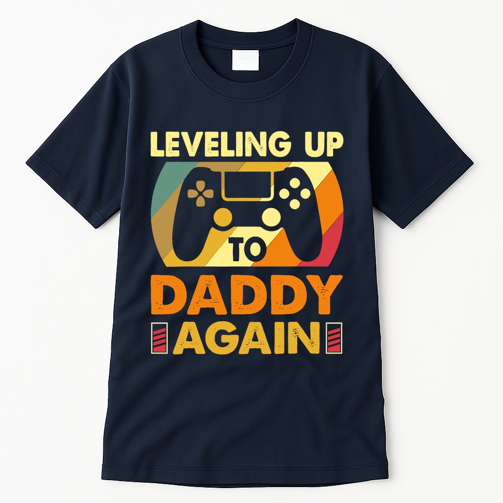 Gamer Leveling Up To Daddy Again Pregnancy Announcement Tall T-Shirt