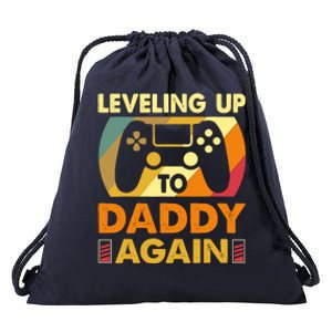 Gamer Leveling Up To Daddy Again Pregnancy Announcement Drawstring Bag