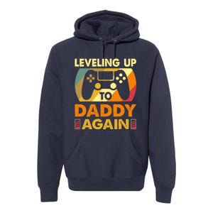 Gamer Leveling Up To Daddy Again Pregnancy Announcement Premium Hoodie