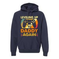 Gamer Leveling Up To Daddy Again Pregnancy Announcement Premium Hoodie