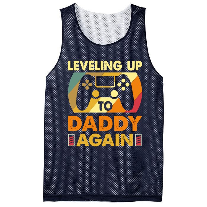 Gamer Leveling Up To Daddy Again Pregnancy Announcement Mesh Reversible Basketball Jersey Tank