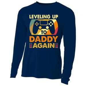 Gamer Leveling Up To Daddy Again Pregnancy Announcement Cooling Performance Long Sleeve Crew