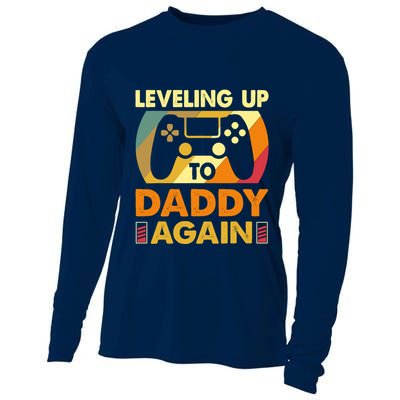 Gamer Leveling Up To Daddy Again Pregnancy Announcement Cooling Performance Long Sleeve Crew
