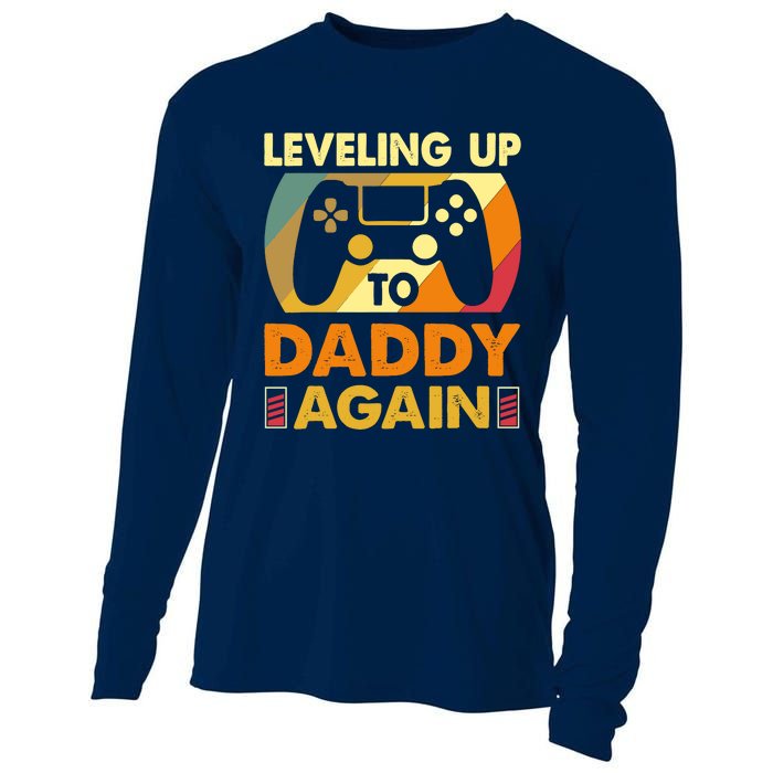 Gamer Leveling Up To Daddy Again Pregnancy Announcement Cooling Performance Long Sleeve Crew