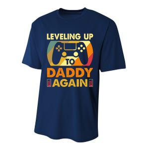 Gamer Leveling Up To Daddy Again Pregnancy Announcement Performance Sprint T-Shirt