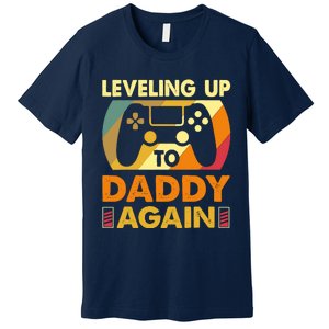 Gamer Leveling Up To Daddy Again Pregnancy Announcement Premium T-Shirt