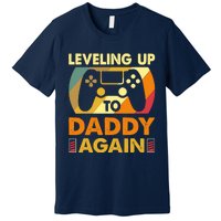 Gamer Leveling Up To Daddy Again Pregnancy Announcement Premium T-Shirt