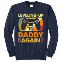 Gamer Leveling Up To Daddy Again Pregnancy Announcement Tall Sweatshirt