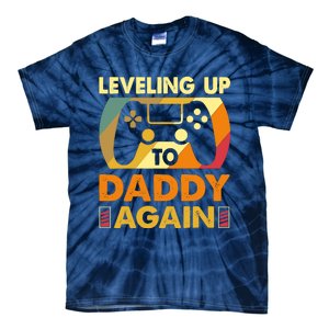 Gamer Leveling Up To Daddy Again Pregnancy Announcement Tie-Dye T-Shirt