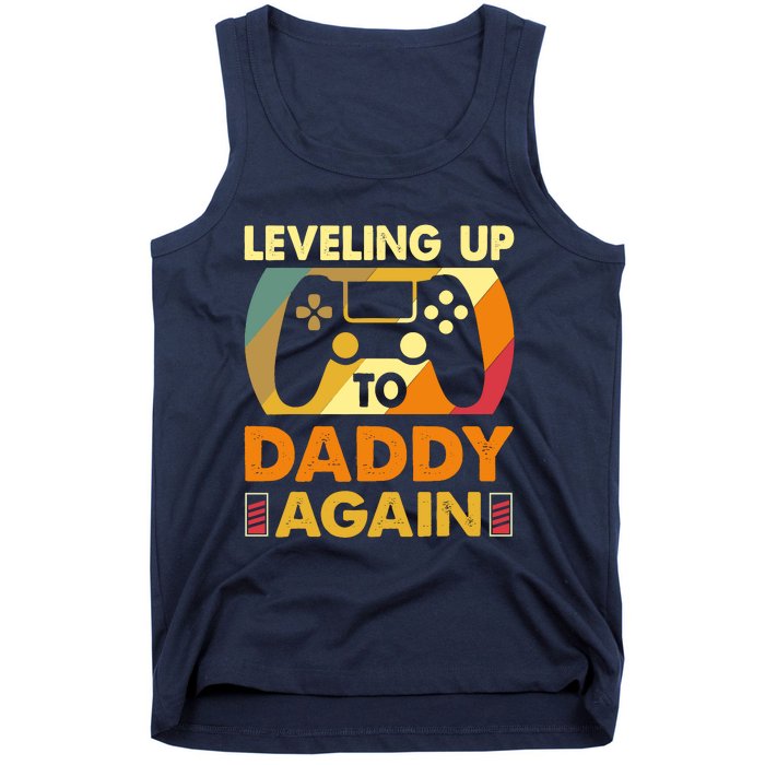 Gamer Leveling Up To Daddy Again Pregnancy Announcement Tank Top