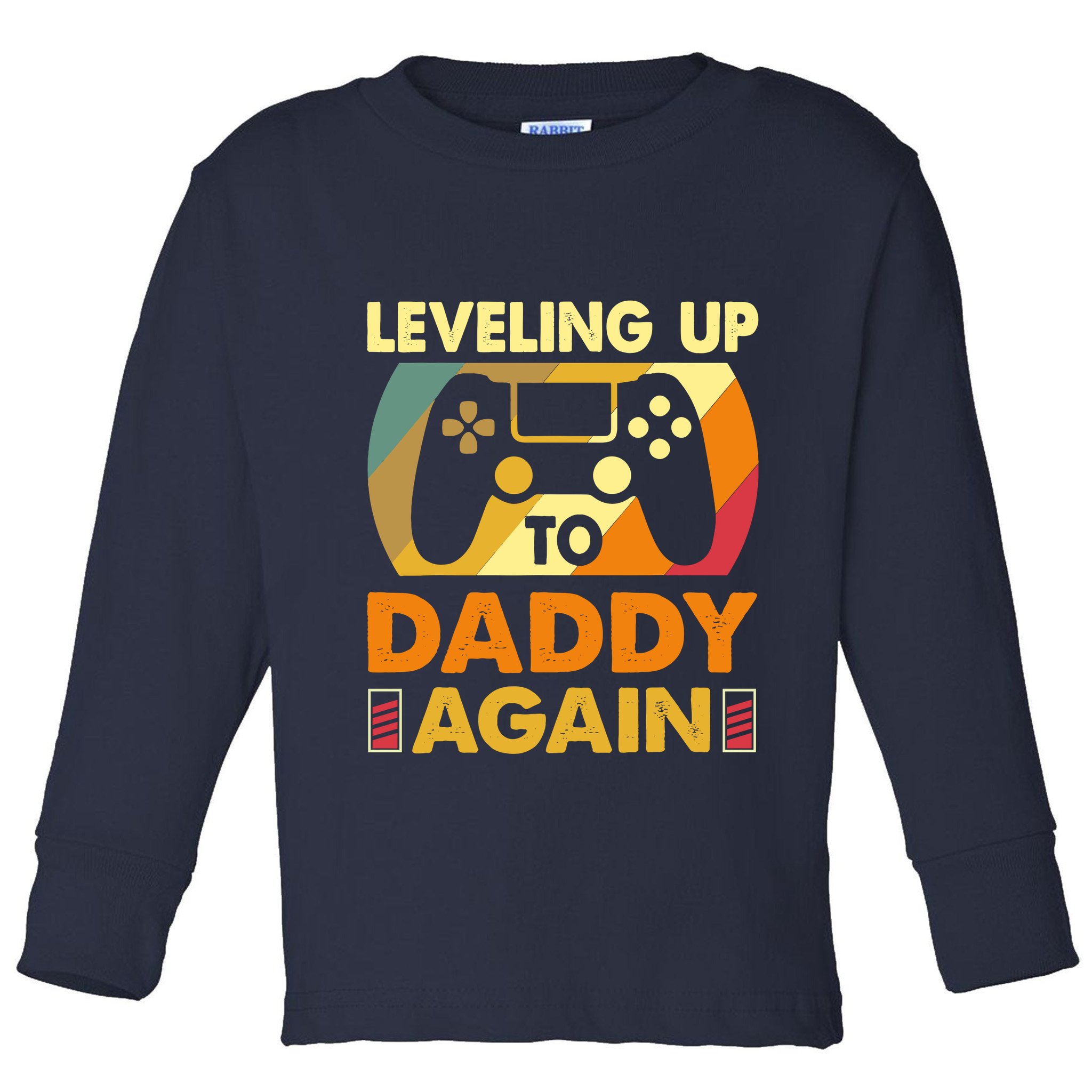 Gamer Leveling Up To Daddy Again Pregnancy Announcement Toddler Long Sleeve Shirt