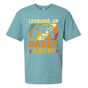 Gamer Leveling Up To Daddy Again Pregnancy Announcement Sueded Cloud Jersey T-Shirt