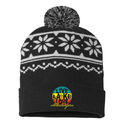 Great Lake Upper Peninsula Michigan Up North USA-Made Snowflake Beanie