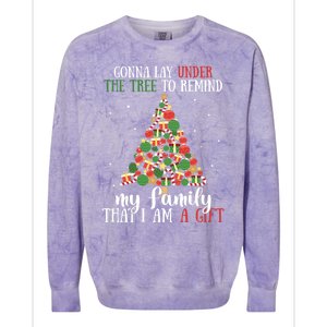 Gonna Lay Under The Tree To Remind My Family Funny Christmas Gift Colorblast Crewneck Sweatshirt