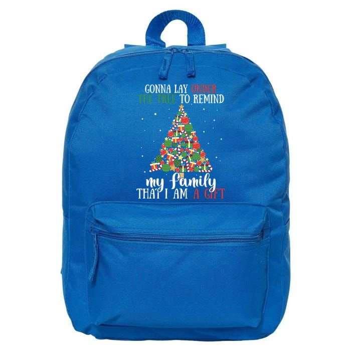 Gonna Lay Under The Tree To Remind My Family Funny Christmas Gift 16 in Basic Backpack