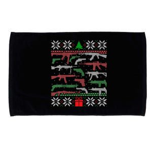 Gun Lovers Ugly Christmas 2nd Amendment Gun Enthusiast Xmas Microfiber Hand Towel