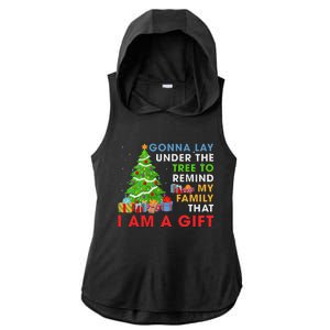 Gonna Lay Under The Tree To Remind My Family Funny Christmas Ladies PosiCharge Tri-Blend Wicking Draft Hoodie Tank