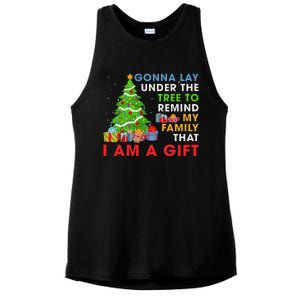 Gonna Lay Under The Tree To Remind My Family Funny Christmas Ladies PosiCharge Tri-Blend Wicking Tank