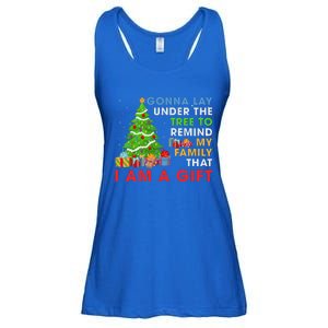 Gonna Lay Under The Tree To Remind My Family Funny Christmas Ladies Essential Flowy Tank