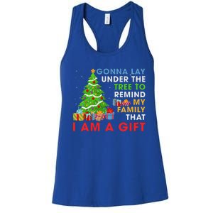 Gonna Lay Under The Tree To Remind My Family Funny Christmas Women's Racerback Tank