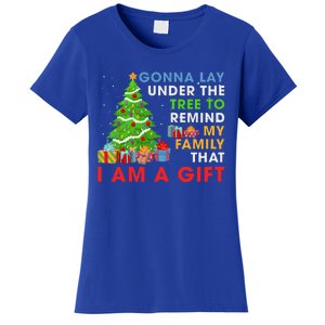 Gonna Lay Under The Tree To Remind My Family Funny Christmas Women's T-Shirt