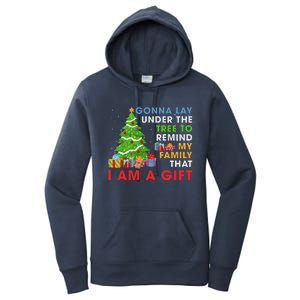 Gonna Lay Under The Tree To Remind My Family Funny Christmas Women's Pullover Hoodie