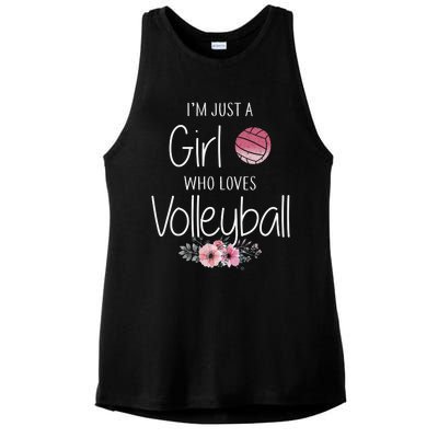 Girls Love Volleyball Best Fun Birthday Gift Ladies PosiCharge Tri-Blend Wicking Tank