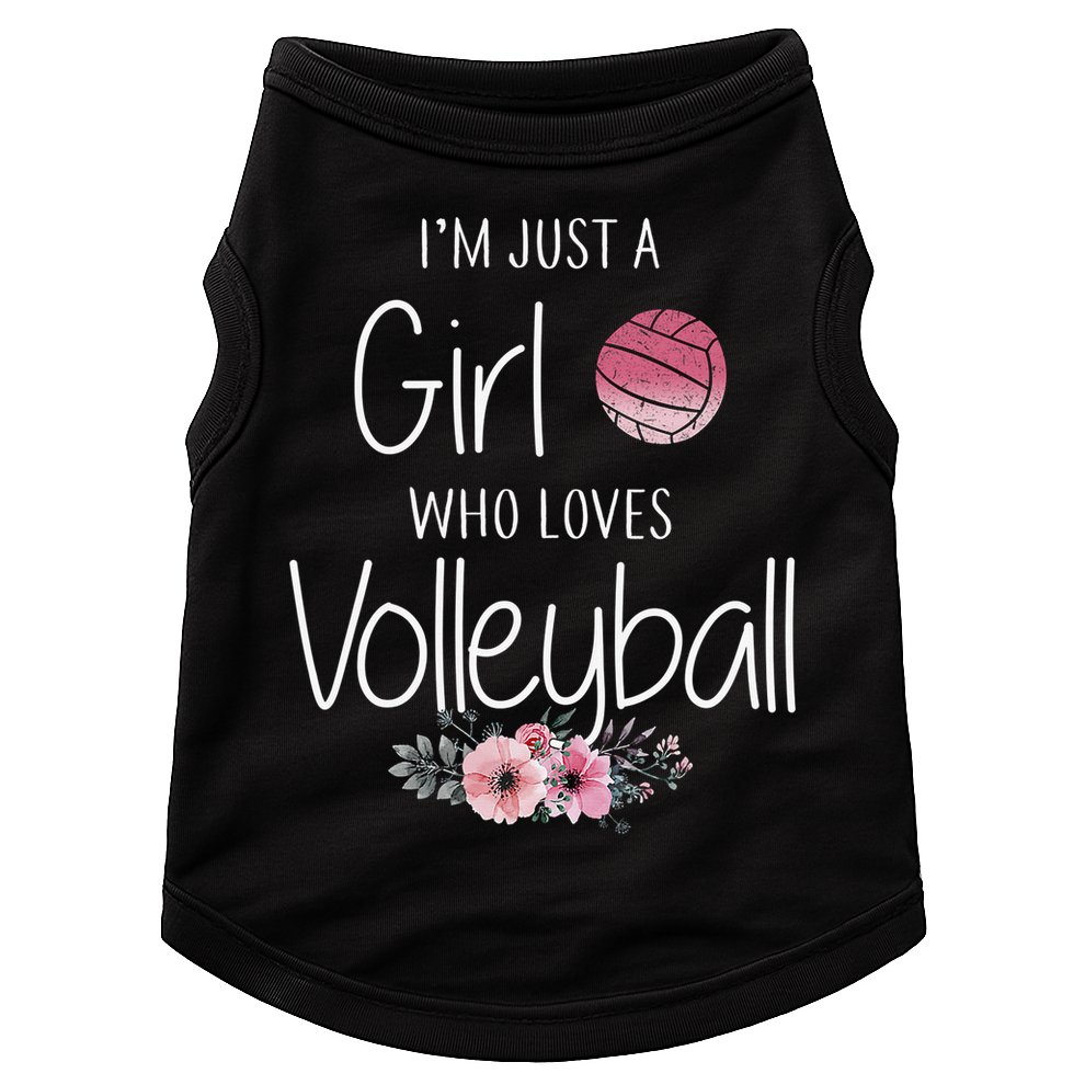 Girls Love Volleyball Best Fun Birthday Gift Doggie Tank