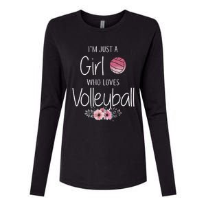 Girls Love Volleyball Best Fun Birthday Gift Womens Cotton Relaxed Long Sleeve T-Shirt