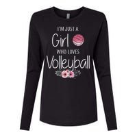 Girls Love Volleyball Best Fun Birthday Gift Womens Cotton Relaxed Long Sleeve T-Shirt