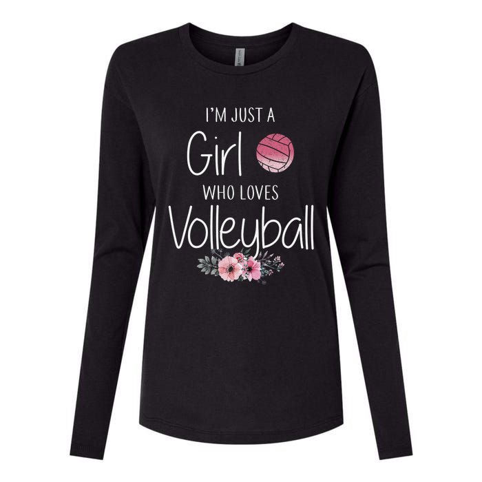 Girls Love Volleyball Best Fun Birthday Gift Womens Cotton Relaxed Long Sleeve T-Shirt